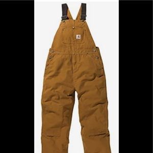 Carhartt bib overalls. Not insulated. Size 8 boys. Duck color.
